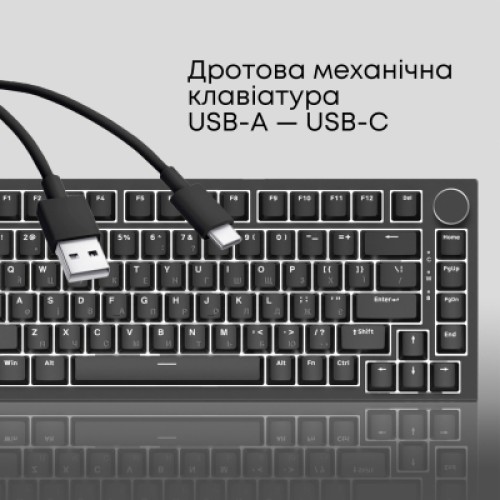 Клавиатура Ajazz AK820 Red Switch USB-C UA Black (AK820-R-B)