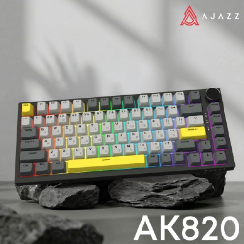 Клавиатура Ajazz AK820 Sea Salt Switch RGB USB-C UA Black (AK820-SS-BGY)