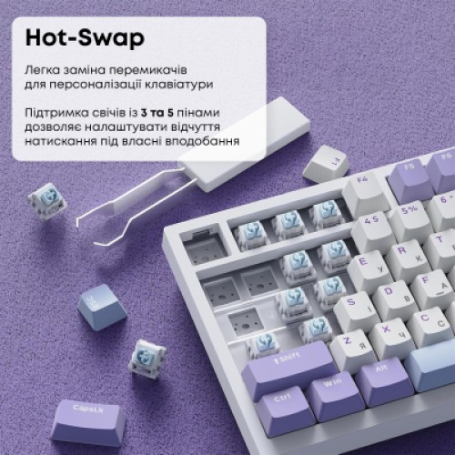 Клавиатура Ajazz AK820 Sea Salt Switch RGB USB-C UA White (AK820-SS-PWB)
