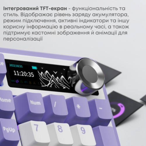 Клавиатура Ajazz Maillard V2 Maillard Switch Wireless/Bluetooth/USB UA Purple/White/Blue (AK980-V2-M-PWB)