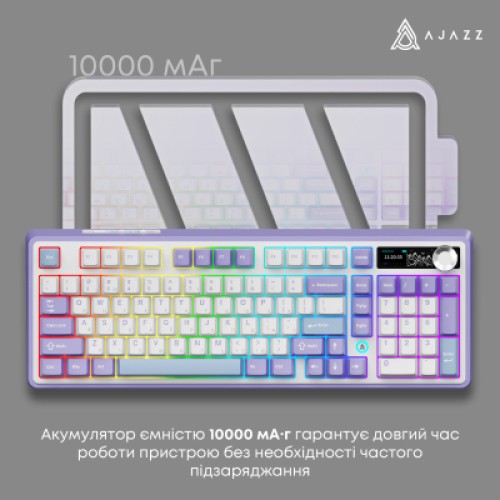 Клавиатура Ajazz Maillard V2 Maillard Switch Wireless/Bluetooth/USB UA Purple/White/Blue (AK980-V2-M-PWB)