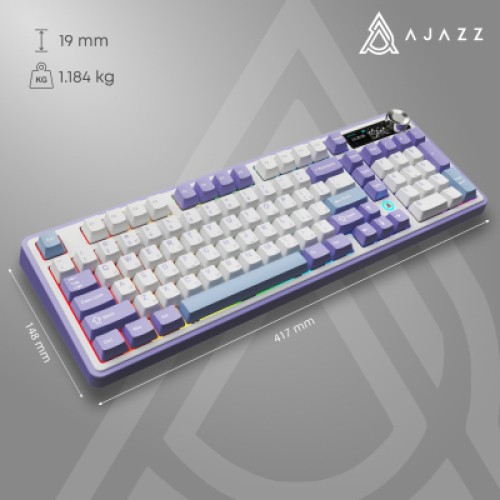 Клавиатура Ajazz Maillard V2 Maillard Switch Wireless/Bluetooth/USB UA Purple/White/Blue (AK980-V2-M-PWB)