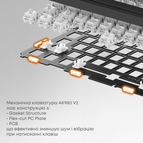 Клавиатура Ajazz Maillard V2 Maillard Switch Wireless/Bluetooth/USB UA Purple/White/Blue (AK980-V2-M-PWB)