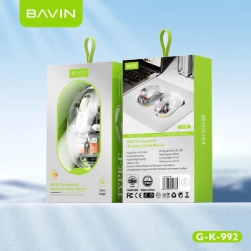 Мышка BAVIN G-K-992 RGB Wireless/Bluetooth White (G-K-992-WH)