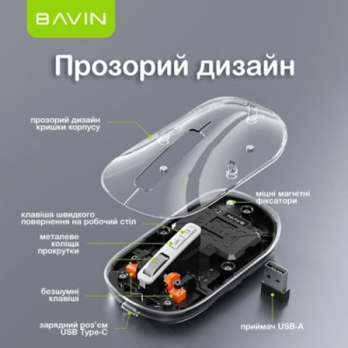 Мышка BAVIN G-K-993 Wireless/Bluetooth Black (G-K-993-BK)