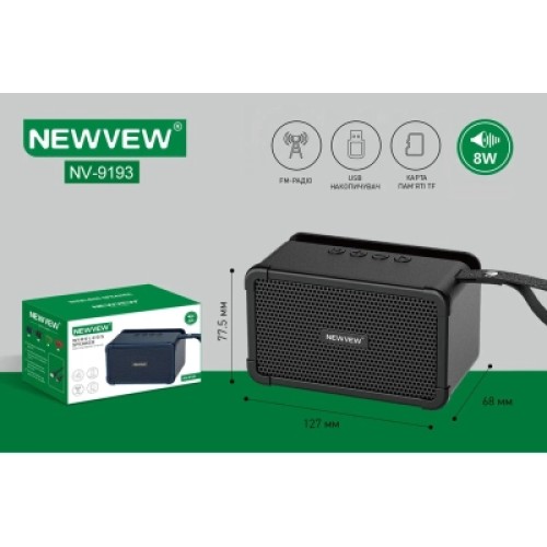 Акустическая система NEWVEW NV-9193 BT/USB/TF/FM Black (NWVW-NV-9193-BK)