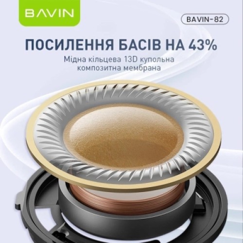 Наушники BAVIN BAVIN-82 Hi-Res LCD Tough White (HB-BA-82-WH)