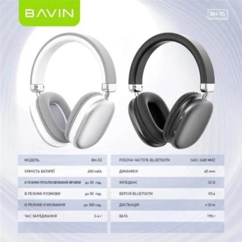 Наушники BAVIN BH-55 Hi-Res Black (HB-BH-55 BK)