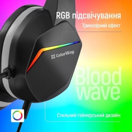 Наушники ColorWay Bloodwave LED Black (CW-HPG01BK)