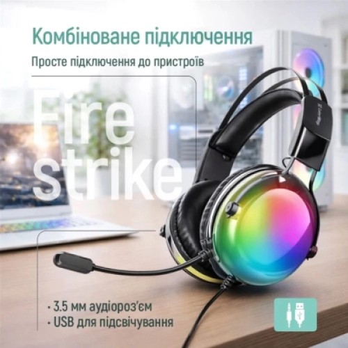 Наушники ColorWay Firestrike RGB Black (CW-HPG04BK)