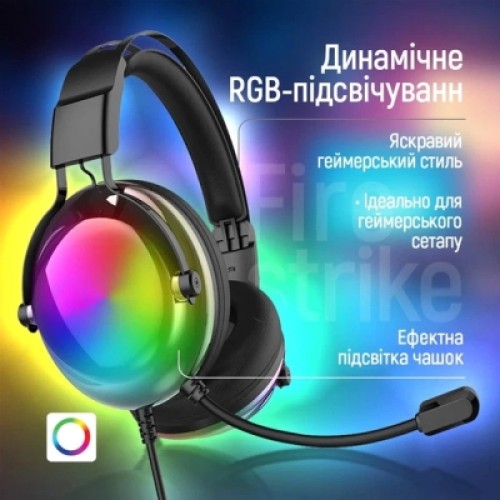 Наушники ColorWay Firestrike RGB Black (CW-HPG04BK)