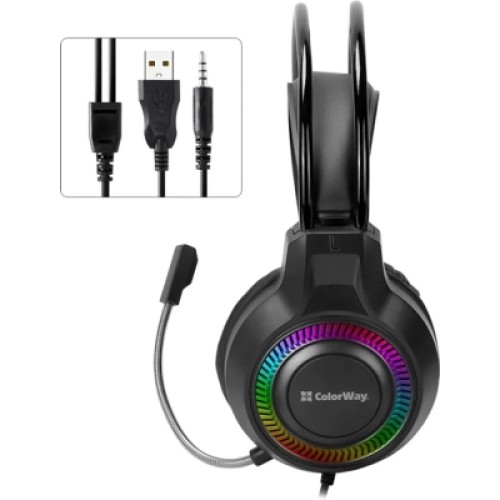 Наушники ColorWay GlowCore RGB Black (CW-HPG02BK)