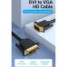 Кабель мультимедийный DVI M to VGA M 3.0m 24+5pin black Vention (EACBI)
