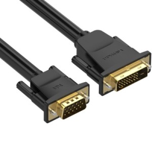 Кабель мультимедійний DVI M to VGA M 1.5m 24+1pin black Vention (EABBG)