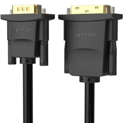 Кабель мультимедийный DVI M to VGA M 1.5m 24+1pin black Vention (EABBG)