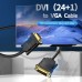 Кабель мультимедийный DVI M to VGA M 1.5m 24+1pin black Vention (EABBG)