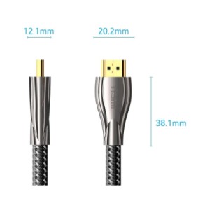 Кабель мультимедійний HDMI M to HDMI M 0.5m V2.0 4K60Hz braided zinc alloy black Vention (ALMBD)