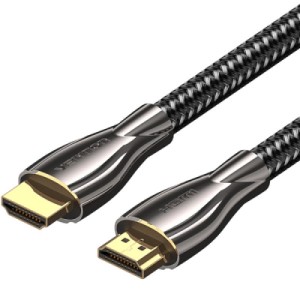 Кабель мультимедійний HDMI M to HDMI M 0.5m V2.0 4K60Hz braided zinc alloy black Vention (ALMBD)
