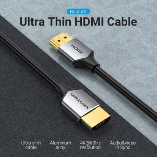 Кабель мультимедийный HDMI M to HDMI M 1.0m V2.0 4K60Hz PVC gray Vention (ALEHF)