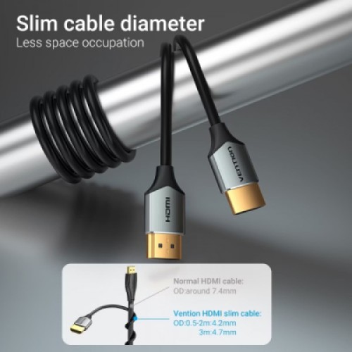 Кабель мультимедийный HDMI M to HDMI M 1.0m V2.0 4K60Hz PVC gray Vention (ALEHF)
