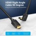 Кабель мультимедийный HDMI M to HDMI M 1.5m V2.0 4K60Hz 90° corner PVC black Vention (AARBG)