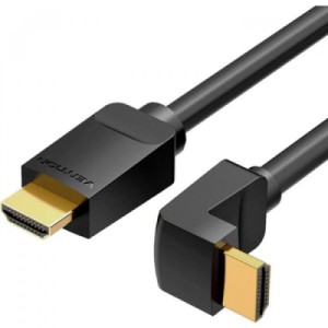 Кабель мультимедійний HDMI M to HDMI M 1.5m V2.0 4K60Hz 90° corner PVC black Vention (AARBG)