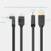 Кабель мультимедийный HDMI M to HDMI M 2.0m V2.0 4K60Hz 90° corner PVC black Vention (AAQBH)