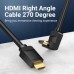 Кабель мультимедийный HDMI M to HDMI M 2.0m V2.0 4K60Hz 90° corner PVC black Vention (AAQBH)