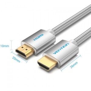 Кабель мультимедійний HDMI M to HDMI M 5.0m V2.1 4K60Hz braided aluminum alloy gray Vention (AABIJ)