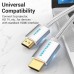 Кабель мультимедийный HDMI M to HDMI M 5.0m V2.1 4K60Hz braided aluminum alloy gray Vention (AABIJ)