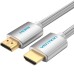 Кабель мультимедийный HDMI M to HDMI M 5.0m V2.1 4K60Hz braided aluminum alloy gray Vention (AABIJ)