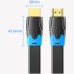 Кабель мультимедийный HDMI M to HDMI M 8.0m V2.0 4K60Hz PVC flat black Vention (AAKBK)