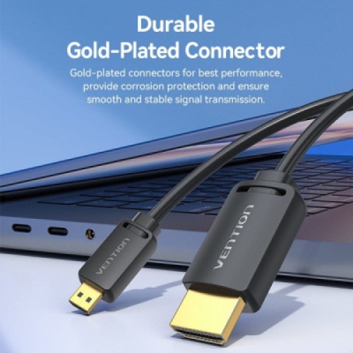 Кабель мультимедийный HDMI M to HDMI micro M 2.0m V2.0 4K60Hz 18Gbps black Vention (AGIBH)