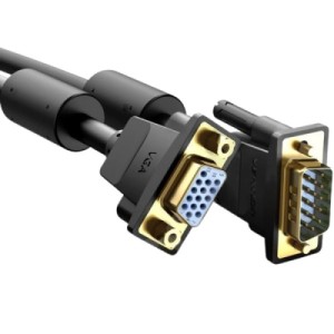 Кабель мультимедійний VGA M to VGA F 5.0m black Vention (DAGBJ)