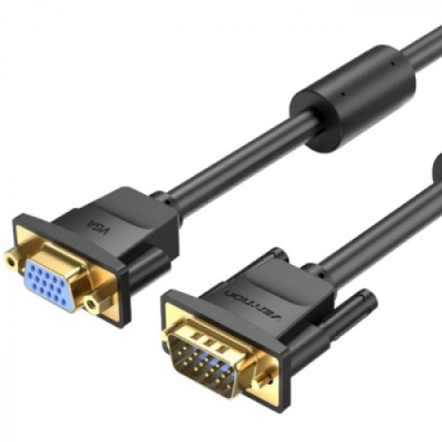 Кабель мультимедийный VGA M to VGA F 5.0m black Vention (DAGBJ)