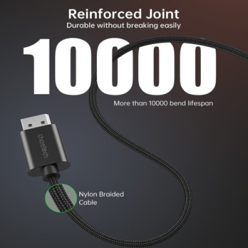 Кабель мультимедийный DisplayPort M to HDMI M 2.0m 4K60Hz Choetech (XDH01-BK)