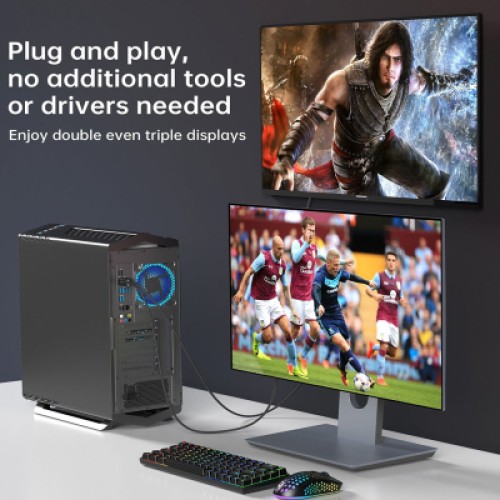 Кабель мультимедийный DisplayPort M to HDMI M 2.0m 4K60Hz Choetech (XDH01-BK)