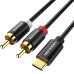 Кабель мультимедийный USB-C M to 2xRCA M 1.5m black Vention (BGDBG)