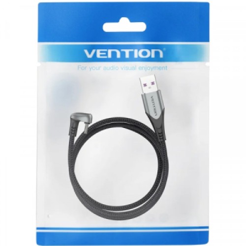 Дата кабель USB 2.0 AM to USB-C 1.5m 66W 180° U-Shaped aluminum alloy Vention (COHHG)