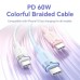Дата кабель USB-C to USB-C 1.0m 60W aluminum alloy white Vention (TRDWF)
