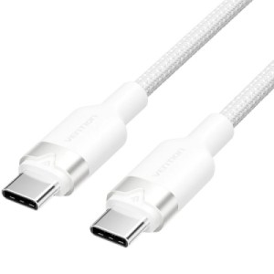Дата кабель USB-C to USB-C 1.0m 60W aluminum alloy white Vention (TRDWF)