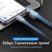 Дата кабель USB-C to USB-C 0.5m 60W USB 3.1 cotton braided Vention (TAAHD)