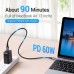 Дата кабель USB-C to USB-C 0.5m 60W USB 3.1 cotton braided Vention (TAAHD)