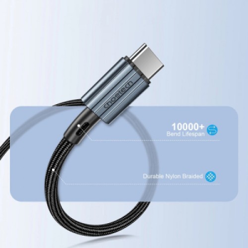Дата кабель USB-C to USB-C 1.2m 60W braided black Choetech (XCC-1014)