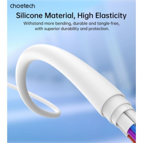 Дата кабель USB 2.0 AM to Lightning 1.0m 2.4A white Choetech (XAL-0003-WH-V2)