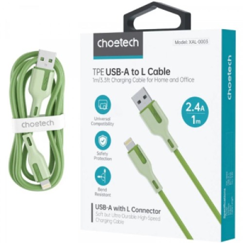 Дата кабель USB 2.0 AM to Lightning 1.0m 2.4A green Choetech (XAL-0003-GN-V2)
