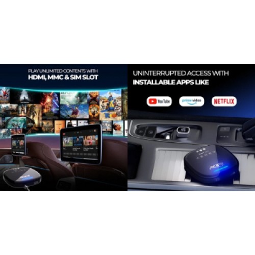 FM модулятор HiSmart CarPlay Android AI, 4G LTE, 8 ГБ + 128 ГБ (BS330409)