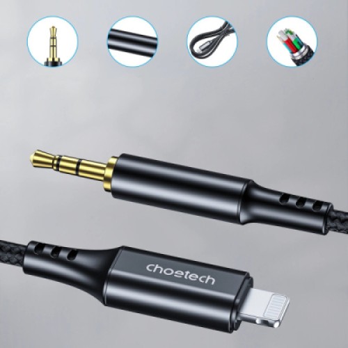 Кабель мультимедийный Lightning to 3.5mm M 2.0m Choetech (AUX009)