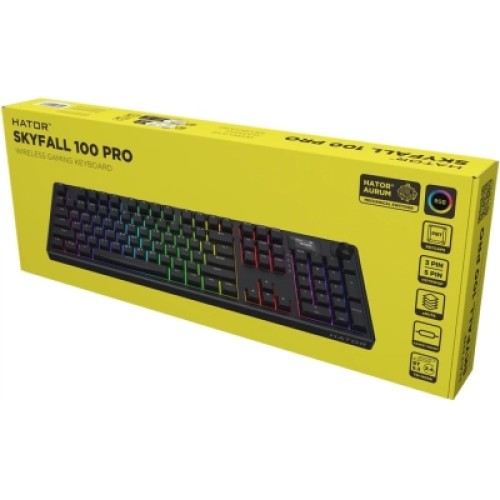 Клавиатура Hator Skyfall 100 PRO Aurum Vanila Silent RGB Wireless/Bluetooth/USB UA Black (HTK4101UA)