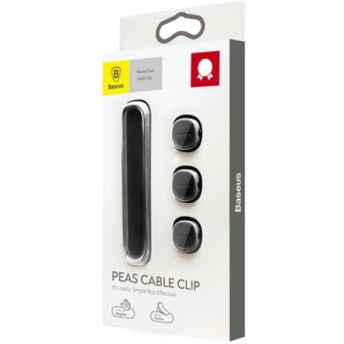Держатель для кабеля Baseus Peas Cable Clip Black (ACWDJ-01)